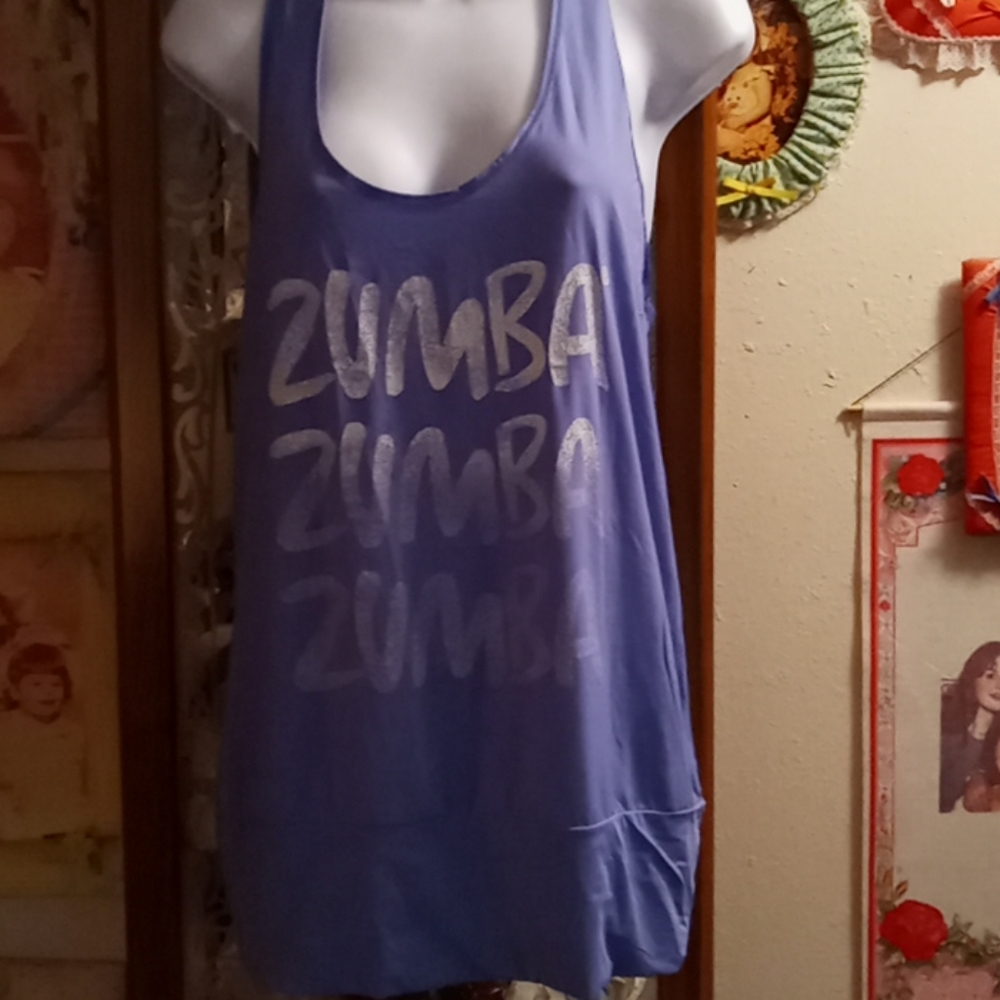 NWOT, ZUMBA,PURPLE & WHITE, WORK OUT, TOP💜🤍